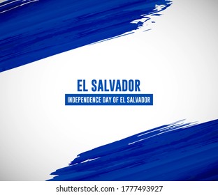 Happy independence day of El Salvador with classic watercolor splash background