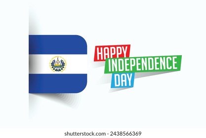 Happy Independence Day of El Salvador Vector illustration, national day poster, greeting template design, EPS Source File