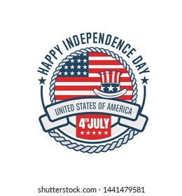 Happy Independence day emblem or labels design.Isolated on white background