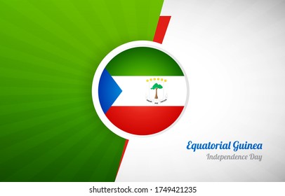 Happy independence day of Equatorial Guinea greeting background. Abstract Equatorial Guinea country flag illustration