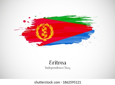 Happy independence day of Eritrea with creative brush flag background