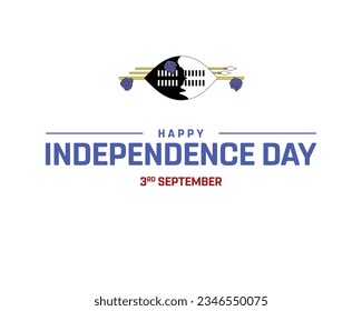 Happy Independence day, Eswatini Independence day, Eswatini, Eswatini Flag, 3rd September, 3 September, National Day, National Flag of Eswatini National Flag, Icon Typographic Design Typography Vector