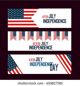 Happy Independence Day flag of USA with text background america holiday vector illustration. USA Independence Day banner in vintage freedom patriotic 4th july style.