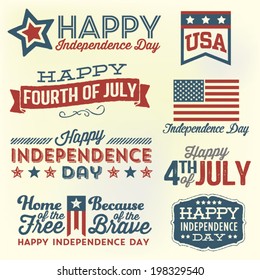 Happy Independence Day - Fourth Of July - July 4th Vector Set 