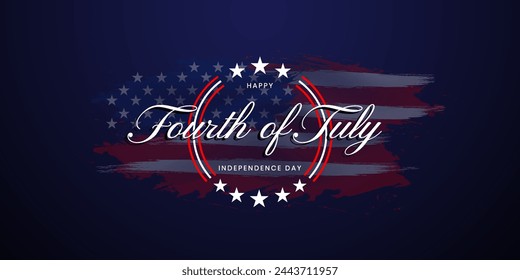 Happy Independence day, Fourth of July background, Happy 4th of July USA Independence Day greeting card. waving american national flag and lettering text design. Vector illustration.