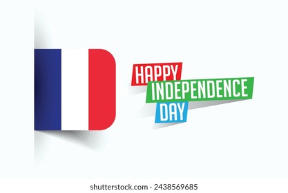 Happy Independence Day of France Vector illustration, national day poster, greeting template design, EPS Source File