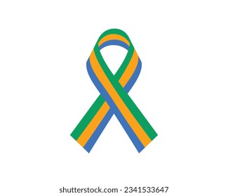 Happy Independence day Gabon, Gabon Independence day, Gabon, Ribbon Flag of Gabon, 17th August, 17 August, National Day, Independence Day, Ribbon Flag Typographic Design Vector Illustration Eps Icon
