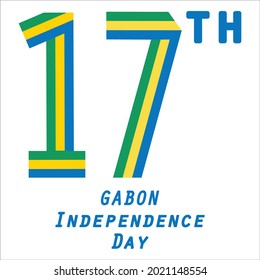Happy Independence Day Gabon, white color background