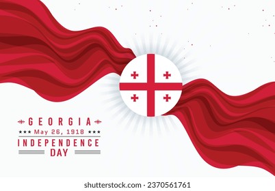 Happy Independence Day of Georgia with Flag svg