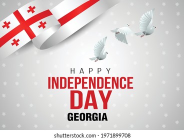 happy independence day Georgia. flying  dove with Georgia flag. vector illustration design svg