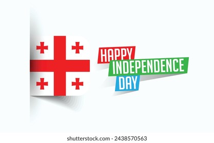 Happy Independence Day of Georgia Vector illustration, national day poster, greeting template design, EPS Source File
 svg