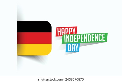Happy Independence Day of Germany Vektor-Illustration, Nationalfeiertag-Poster, Begrüßungsvorlage-Design, EPS-Quelldatei