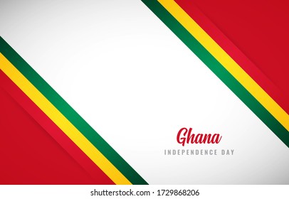 Happy Independence day of Ghana with Creative Ghana national country flag greeting background