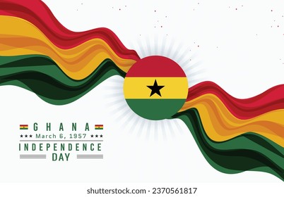 Happy Independence Day of Ghana with Flag