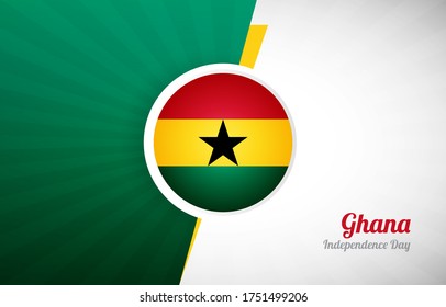 Happy independence day of Ghana greeting background. Abstract Ghana country flag illustration