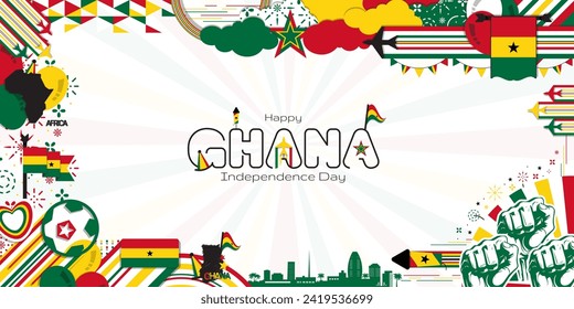 Happy Independence Day of Ghana, illustration background design