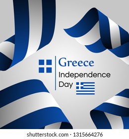 Happy Independence Day Greece Concept Vector Illustration Suitable For Greeting Card, Wallpaper, Background, Banner, Poster And Landing Page Website