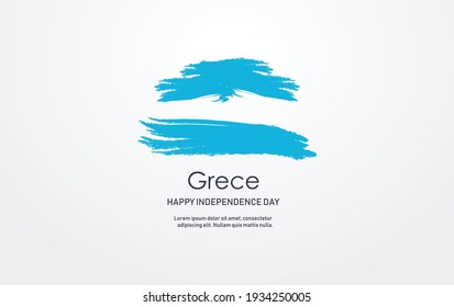 Feliz Día de la Independencia ilustraciones vectoriales de Grecia con banderas y elementos patrióticos. para banners, saludos, carteles, folletos, tarjeta, plantilla e ilustración de fondo.
