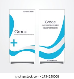 Happy Independence Day Greece vector illustrations with flags and patriotic element. for banners, greetings, posters, brochures, card, template and background illustration.