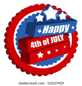 Happy independence Day greeting badge  - 4th of july Vector