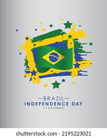 happy independence day greeting for brazil. Celebrated on 7th September poster design. vector illustration