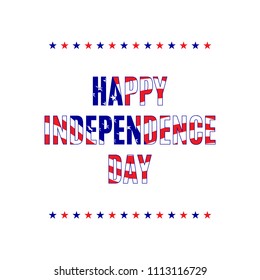 Happy independence day greeting card. American national holiday congratulatory banner