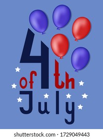 Happy Independence Day Greeting Card. 4 th of July. Independence Day of the United States of America