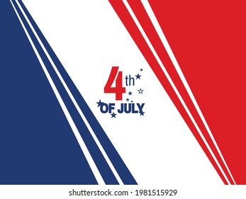 Happy Independence Day greeting card, United States national flag colors and hand lettering text Happy 4th of July. Vector illustration. 
