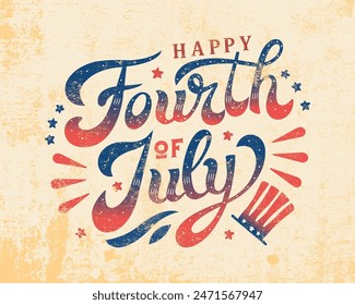 Happy Independence Day greeting card, 4th of July, poster template, Independence Day design, Happy Fourth of July, Party Invitation, Social media post, vector illustration, graphic resource, USA, US