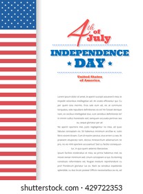 Happy Independence Day greeting card. 4th of July vector design element. Independence Day background