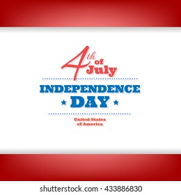 Happy Independence Day greeting card. 4th of July vector design element. Independence Day background