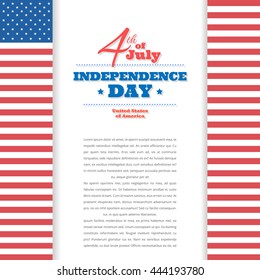 Happy Independence Day greeting card. 4th of July vector design element. Independence Day background