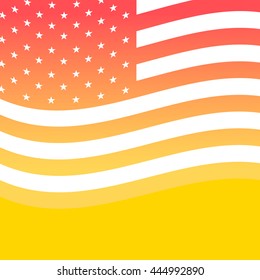 Happy Independence Day greeting card. 4th of July vector design element. Independence Day background with waving US flag