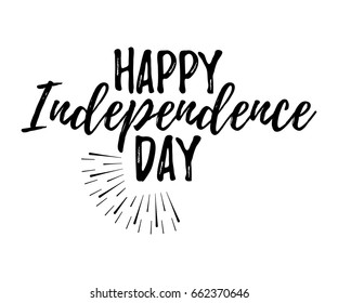 Happy Independence Day Greeting Card with Font. Vector illustration.