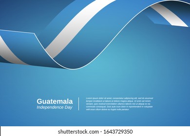 Happy independence day of Guatemala. Classic waving flag banner background. Greeting patriotic nation vector.