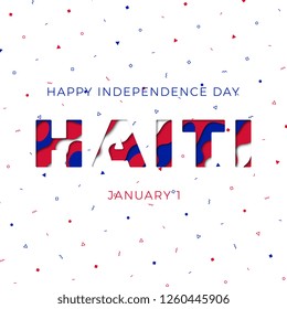 Happy Independence Day Haiti Greeting Card Stock Vector (Royalty Free ...