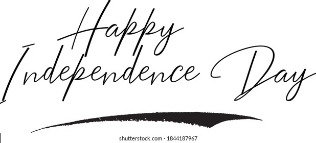 Happy Independence Day Hand Written Typography word modern 
Calligraphy Text