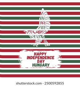 Happy Independence Day Hungary, background design with different color with national bird turul sign