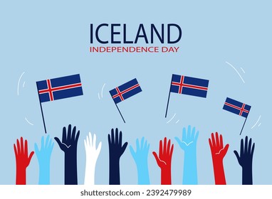  Frohe Unabhängigkeit Tag Island Vektor-Doodle-Banner