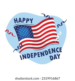 Happy independence day illustration vector graphic. Perfect for 4th of july celebration