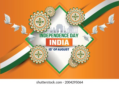 happy independence day India 15th August. vector illustration design