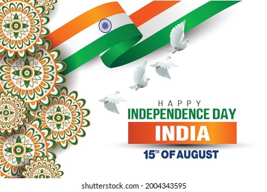 Happy Independence Day India 15th August Stock Vector (Royalty Free ...