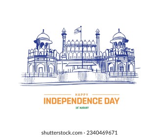 Happy Independence day, India, Independence day India, 15th August, 15 August, National Day, Independence Day, Taj Mahal, Vector Illustration  Typographic Design Typography Eps Template
