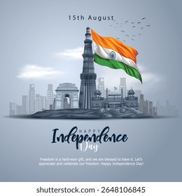 happy independence day India. 78 with Indian flag. abstract vector illustration design