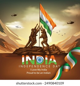 Happy independence day of India. abstract vector illustration graphic design.