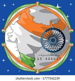 Happy independence day of India. Independence day card - Vector