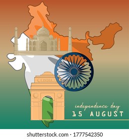Happy independence day of India. Independence day card - Vector
