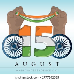 Happy independence day of India. Independence day card - Vector