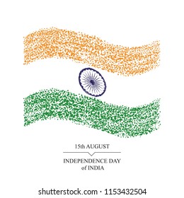 Happy Independence Day of India. Creative Indian flag. Abstract design.