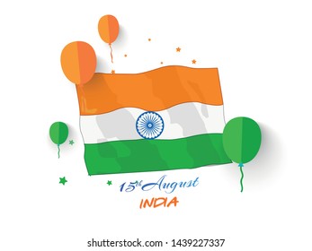 Happy Independence day India, Flyer design of 15th August, freedom day of India, vector illustration.